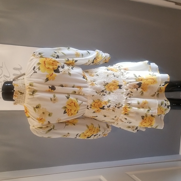 Speed Control New York Yellow Flower Print Dress - Picture 4 of 4